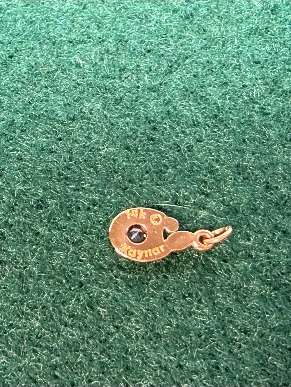 Vintage Kaynar 14K Gold Purple Amethyst Mother Child Charm Pendant - Picture 3 of 6